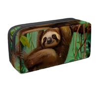 Eslifey Astuccio per matite, grande capacità, con bradipo e albero della foresta, Multicolore 1., 2.3x8.2x3.9in/6x21x10cm, Beauty Case