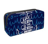 Eslifey Astuccio per matite, grande capacità, con scritta "Love is the Anchor", astuccio per cancelleria e penne, Multicolore 1., 2.3x8.2x3.9in/6x21x10cm, Beauty Case