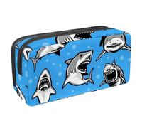 Eslifey Astuccio per matite, grande capacità, con squalo bianco, astuccio per cancelleria e penne, Multicolore 1., 2.3x8.2x3.9in/6x21x10cm, Beauty Case