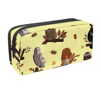 Eslifey Astuccio per matite, gufo, scoiattoli, lumache, noci, rosso, grande capacità, astuccio per cancelleria, portapenne, Multicolore 3, 2.3x8.2x3.9in/6x21x10cm, Beauty Case