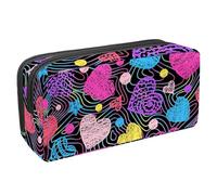 Eslifey Astuccio per matite, motivo a chiave d'amore colorato, grande capacità, astuccio per cancelleria e penne, Multicolore 3, 2.3x8.2x3.9in/6x21x10cm, Beauty Case