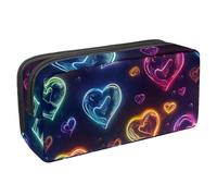 Eslifey Astuccio per matite, motivo a cuori al neon, grande capacità, astuccio per cancelleria e penne, Multicolore 8., 2.3x8.2x3.9in/6x21x10cm, Beauty Case