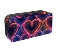 Eslifey Astuccio per matite, motivo a cuori al neon, grande capacità, astuccio per cancelleria e penne, Multicolore 1., 2.3x8.2x3.9in/6x21x10cm, Beauty Case