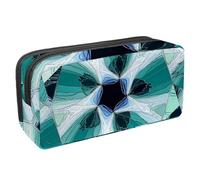 Eslifey Astuccio per matite, motivo floreale astratto caleidoscopio verde, grande capacità, astuccio per cancelleria, portapenne, Multicolore 1., 2.3x8.2x3.9in/6x21x10cm, Beauty Case