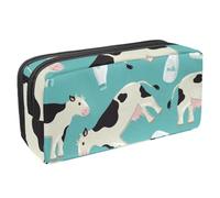 Eslifey Astuccio per matite, motivo mucca bianca e nera a pois e una bottiglia di latte, grande capacità, astuccio per cancelleria e penne, Multicolore 1., 2.3x8.2x3.9in/6x21x10cm, Beauty Case