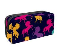 Eslifey Astuccio portamatite, astuccio colorato con unicorni e cavalli, grande capacità, astuccio per cancelleria e penne, Multicolore 1., 2.3x8.2x3.9in/6x21x10cm, Beauty Case