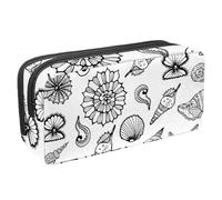 Eslifey Astuccio portamatite, con conchiglie e lumache marine, grande capacità, astuccio per cancelleria, Multicolore 3, 2.3x8.2x3.9in/6x21x10cm, Beauty Case