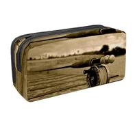 Eslifey Astuccio portamatite, grande capacità, motivo: balena su tavola di legno, con scritta "Dream Higher Than Sky Deeper Ocean", Multicolore 10., 2.3x8.2x3.9in/6x21x10cm, Beauty Case