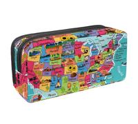 Eslifey Astuccio portamatite, grande capacità, motivo: mappa del continente australiano, astuccio per cancelleria, portapenne, Multicolore 10., 2.3x8.2x3.9in/6x21x10cm, Beauty Case