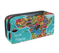 Eslifey Astuccio portamatite, grande capacità, motivo: mappa del continente australiano, astuccio per cancelleria, portapenne, Multicolore 6., 2.3x8.2x3.9in/6x21x10cm, Beauty Case