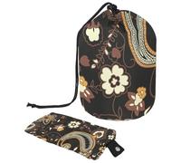 Eslifey Borsa cosmetica con coulisse, a forma di barile, borsa da viaggio portatile, motivo pianeti UFO dell'universo grande capacità, impermeabile, multifunzionale, borsa da toilette, Multicolore 2.,