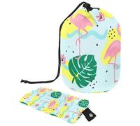 Eslifey Borsa cosmetica con coulisse, a forma di botte, portatile, da viaggio, con fenicotteri, grande capacità, impermeabile, multifunzionale, borsa da toilette, Multicolore, 9.9x6.9in/25.2x17.6cm