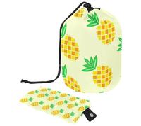 Eslifey Borsa cosmetica con coulisse, a forma di botte, portatile, da viaggio, con motivo ananas, grande capacità, impermeabile, multifunzionale, borsa da toilette, Multicolore, 9.9x6.9in/25.2x17.6cm