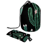Eslifey Borsa cosmetica con coulisse, borsa da viaggio portatile a forma di barile, borsa da toilette multifunzionale impermeabile con silhouette di unicorno magico, modello a stella, grande capacità,