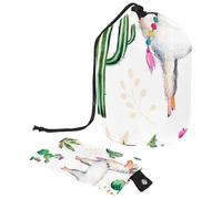 Eslifey Borsa cosmetica con coulisse, borsa da viaggio portatile a forma di barile, borsa da toilette multifunzionale impermeabile con silhouette di unicorno magico, modello a stella, grande capacità,