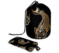 Eslifey Borsa cosmetica con coulisse, borsa portatile a forma di barile, borsa da toeletta multifunzionale impermeabile con girasoli e mais di grande capacità, Multicolore 6., 9.9x6.9in/25.2x17.6cm