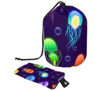 Eslifey Borsa cosmetica con coulisse, borsa portatile a forma di barile, borsa da toeletta multifunzionale impermeabile con girasoli e mais di grande capacità, Multicolore 9, 9.9x6.9in/25.2x17.6cm