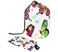 Eslifey Borsa cosmetica con coulisse, borsa portatile a forma di barile, borsa da toilette multifunzionale impermeabile con motivo mandala trippy grande capacità, Multicolore 3, 9.9x6.9in/25.2x17.6cm