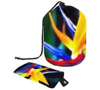Eslifey Borsa cosmetica con coulisse, borsa portatile a forma di barile, borsa da toilette multifunzionale impermeabile di grande capacità del secchio del paradiso Flwoer, Multicolore,