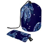 Eslifey Borsa cosmetica con coulisse, borsa portatile a forma di barile, borsa da toilette multifunzionale impermeabile con motivo di draghi cinesi e peonie, Multicolore 5., 9.9x6.9in/25.2x17.6cm