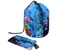 Eslifey Borsa cosmetica con coulisse,Borse da viaggio portatili a forma di barile,Borsa da toilette multifunzionale impermeabile di grande capacità naturale, Multicolore, 9.9x6.9in/25.2x17.6cm