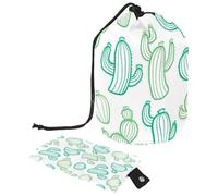 Eslifey Borsa cosmetica con coulisse, borse portatili a forma di barilotto di trucco di viaggio, piccoli fiori lascia la borsa multifunzionale impermeabile dell'attrezzatura da toilette del secchio,