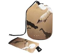 Eslifey Borsa cosmetica con coulisse, borse portatili di trucco di viaggio a forma di barile, poiana volante grande capacità impermeabile multifunzionale borsa da toilette del secchio, Multicolore,