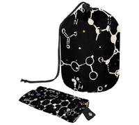 Eslifey Borsa cosmetica da viaggio barile, borsa multifunzionale per articoli da toeletta con tasca rotonda per riporre oggetti, modello di equazione chimica, Multicolore, 9.9x6.9in/25.2x17.6cm