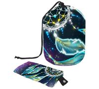 Eslifey Borsa da viaggio per cosmetici, borsa per il trucco, borsa multifunzionale per articoli da toeletta con tasca rotonda per riporre oggetti, acchiappasogni magico galassia, Multicolore 1.,