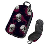 Eslifey Borsa da viaggio per utensili da cucina da campeggio, con teschi e rose, borsa portatile per barbecue, kit da cucina, Multicolore 4., 14.7x8.74x2.17in/36x22.2x25.5cm, Organizer per borse