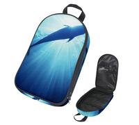 Eslifey Borsa da viaggio per utensili da cucina da campeggio, l'arte di Dophins che nuota in un oceano blu, borsa portatile per barbecue, campeggio, pentole kit da cucina, Multicolore 1