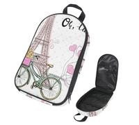 Eslifey Borsa da viaggio per utensili da cucina da campeggio, Torre Eiffel di Parigi e bici con palloncini, borsa portatile per barbecue, campeggio, pentole e utensili da cucina