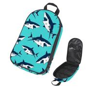 Eslifey Borsa organizer per utensili da cucina da campeggio, squalo pirata divertente, motivo animali marini selvatici, borsa portatile per barbecue, campeggio, pentole kit da cucina, Multicolore 8