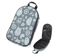 Eslifey Borsa organizer per utensili da cucina da viaggio, a lisca di pesce, con motivo impronta di zampa di cane e gatto, borsa portatile per barbecue, kit da cucina, Multicolore 11, 14.7x8.74x2.17in