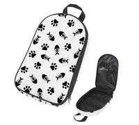 Eslifey Borsa organizer per utensili da cucina da viaggio, a lisca di pesce, con motivo impronta di zampa di cane e gatto, borsa portatile per barbecue, kit da cucina, Multicolore 1., 14.7x8.74x2.17in