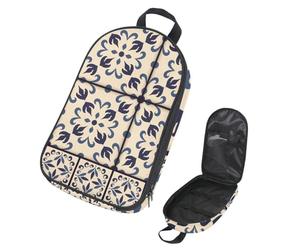 Eslifey Borsa organizer per utensili da cucina da viaggio, blu e bianco, motivo mandala floreale, portatile, per barbecue, campeggio, pentole e utensili da cucina, Multicolore 1., 14.7x8.74x2.17in