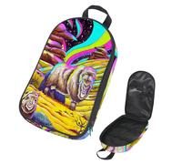 Eslifey Borsa organizer per utensili da cucina da viaggio, borsa portatile per barbecue, kit da cucina con leopardo animale della giungla, Multicolore 11, 14.7x8.74x2.17in/36x22.2x25.5cm, Organizer