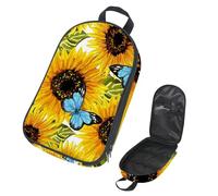 Eslifey Borsa organizer per utensili da cucina da viaggio, con bellissimo motivo con piume di pavone, borsa portatile per barbecue, campeggio, pentole e utensili da cucina, Multicolore 15