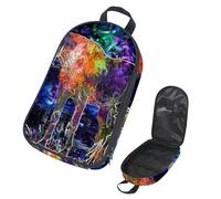 Eslifey Borsa organizer per utensili da cucina da viaggio, con delfino con luna, portatile, per barbecue, campeggio, pentole, Multicolore 9, 14.7x8.74x2.17in/36x22.2x25.5cm, Organizer per borse