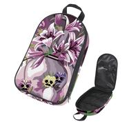 Eslifey Borsa organizer per utensili da cucina da viaggio, con elegante motivo a fiori di giglio, borsa portatile per barbecue, kit da cucina, Multicolore 1., 14.7x8.74x2.17in/36x22.2x25.5cm