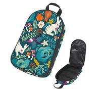 Eslifey Borsa organizer per utensili da cucina da viaggio, con graziosi conigli, fiori, mosca, agarico, verdure, borsa portatile per barbecue, campeggio, pentole e utensili da cucina, Multicolore 1
