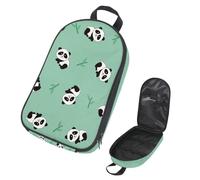 Eslifey Borsa organizer per utensili da cucina da viaggio, con illustrazioni di panda, alfabeto inglese, cartoni animati, borsa portatile per barbecue, campeggio, pentole, kit da cucina, Multicolore 9
