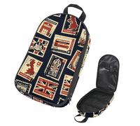 Eslifey Borsa organizer per utensili da cucina da viaggio, con motivo francobolli del Regno Unito e Londra, portatile, per barbecue, campeggio, pentole, Multicolore 1., 14.7x8.74x2.17in/36x22.2x25.5cm