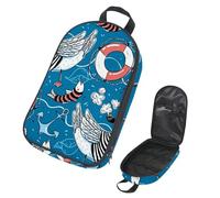 Eslifey Borsa organizer per utensili da cucina da viaggio, con motivo nautico di pesci e ancora, borsa portatile per barbecue, kit da cucina, Multicolore 1., 14.7x8.74x2.17in/36x22.2x25.5cm, Organizer