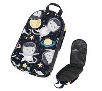 Eslifey Borsa organizer per utensili da cucina da viaggio, con simpatico volto di gatto in stile cartone animato, con motivo rosa, borsa portatile per barbecue, kit da cucina, Multicolore 4