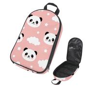 Eslifey Borsa organizer per utensili da cucina da viaggio, con simpatico volto di gatto in stile cartone animato, con motivo rosa, borsa portatile per barbecue, kit da cucina, Multicolore 8