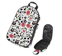 Eslifey Borsa organizer per utensili da cucina da viaggio, con simpatico volto di gatto in stile cartone animato, con motivo rosa, borsa portatile per barbecue, kit da cucina, Multicolore 5