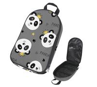 Eslifey Borsa organizer per utensili da cucina da viaggio, con simpatico volto di gatto in stile cartone animato, con motivo rosa, borsa portatile per barbecue, kit da cucina, Multicolore 6