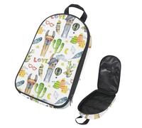 Eslifey Borsa organizer per utensili da cucina da viaggio, con stampa floreale gialla, borsa portatile per barbecue, kit da cucina, Multicolore 9, 14.7x8.74x2.17in/36x22.2x25.5cm, Organizer per borse