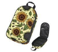 Eslifey Borsa organizer per utensili da cucina da viaggio, con teschi del giorno dei morti, uccello, rosa, motivo a diamante, borsa portatile per barbecue, campeggio, pentole, kit da cucina